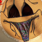Damen Triangel-Bikini mit schimmerndem Schlangendesign R&B