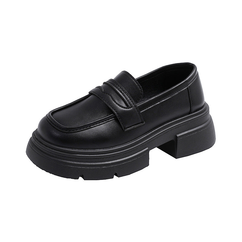 Damen modische Loafers mit robustem Plateau und eleganter Schnalle R&B