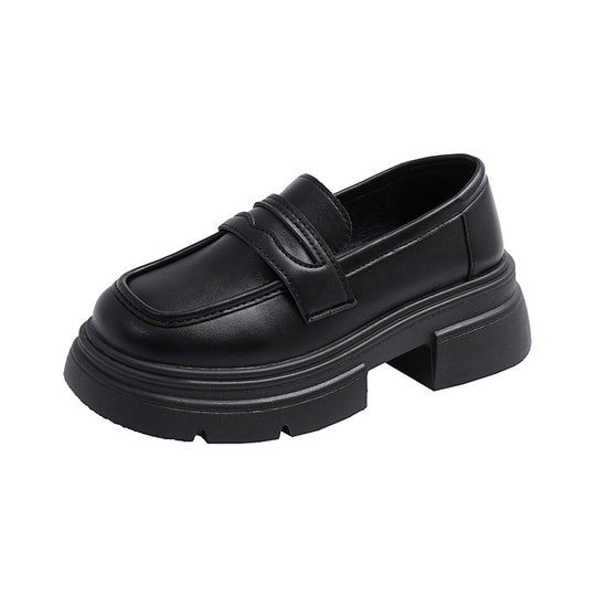 Damen modische Loafers mit robustem Plateau und eleganter Schnalle R&B