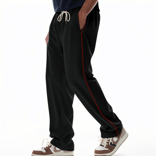 Herren bequeme Jogginghose mit Reißverschluss und seitlichen Taschen R&B
