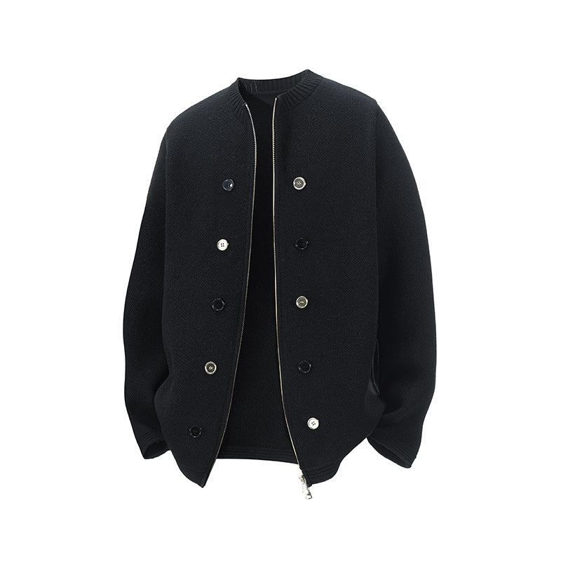Damen Strickjacke mit hohem Kragen und dezenten Knopfdetails R&B
