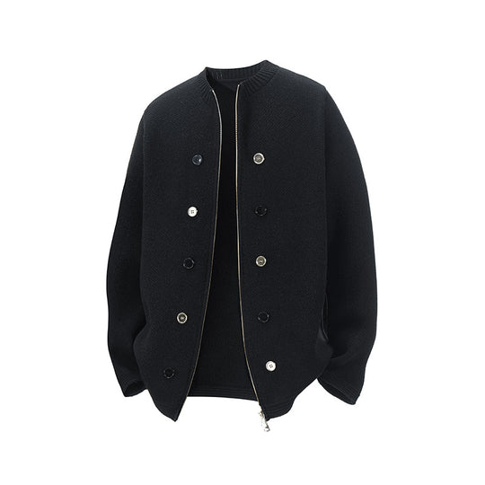 Damen Strickjacke mit hohem Kragen und dezenten Knopfdetails R&B