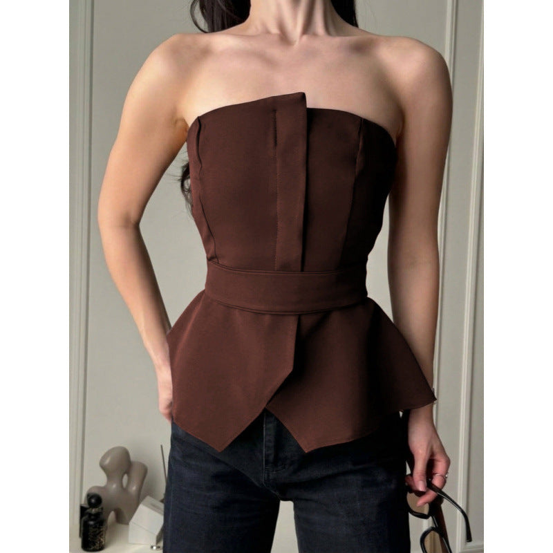 Damen Tailliertes Oberteil mit strukturiertem Design und schicker Rüsche R&B