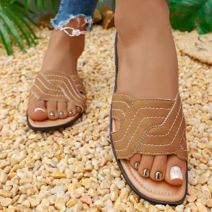 Damen Offene Mules mit modischem Flecht-Design R&B