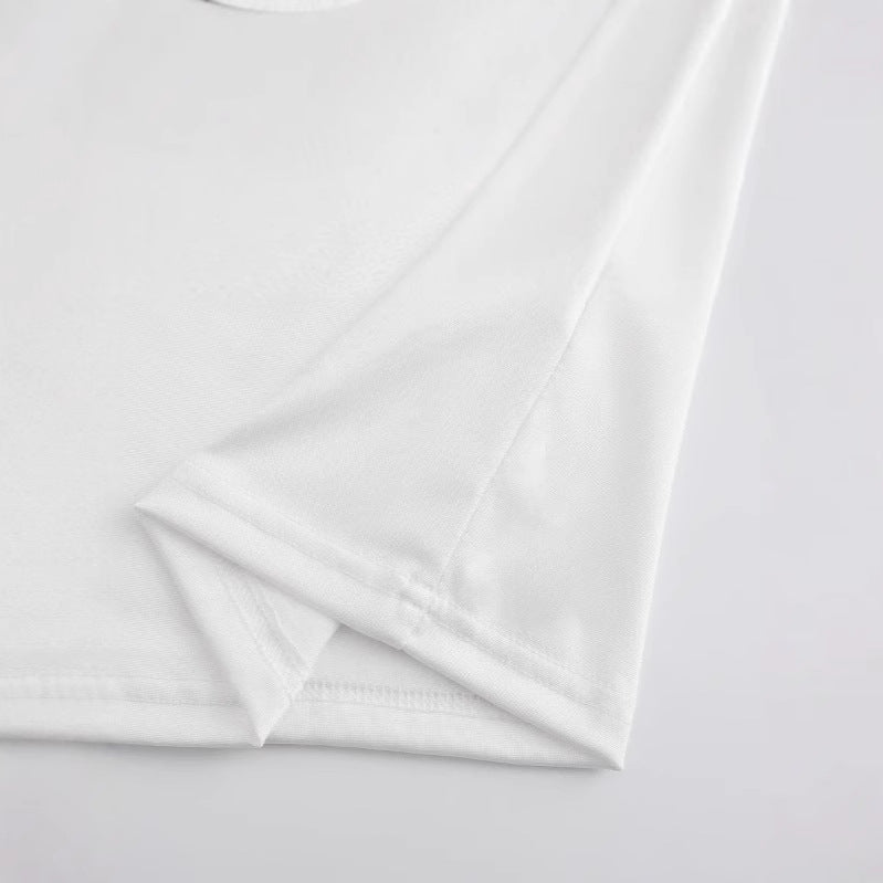 Damen Crop-T-Shirt mit floralem Artwork und lässigem Schnitt R&B