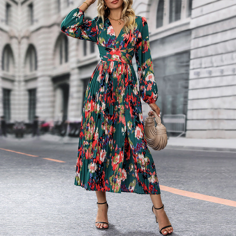 Damen Maxikleid mit plissiertem Design und aufregendem Beinschlitz R&B