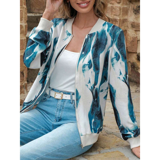 Damen Abstract Print Bomberjacke R&B
