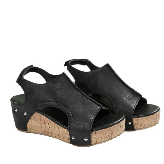 Damen modische Wedge-Sandalen mit anatomischem Fußbett R&B