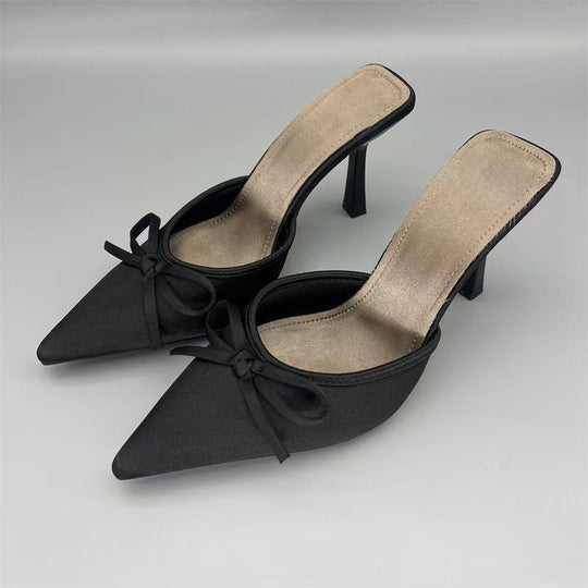 Damen elegant spitze Mules mit Schleifenverzierung R&B