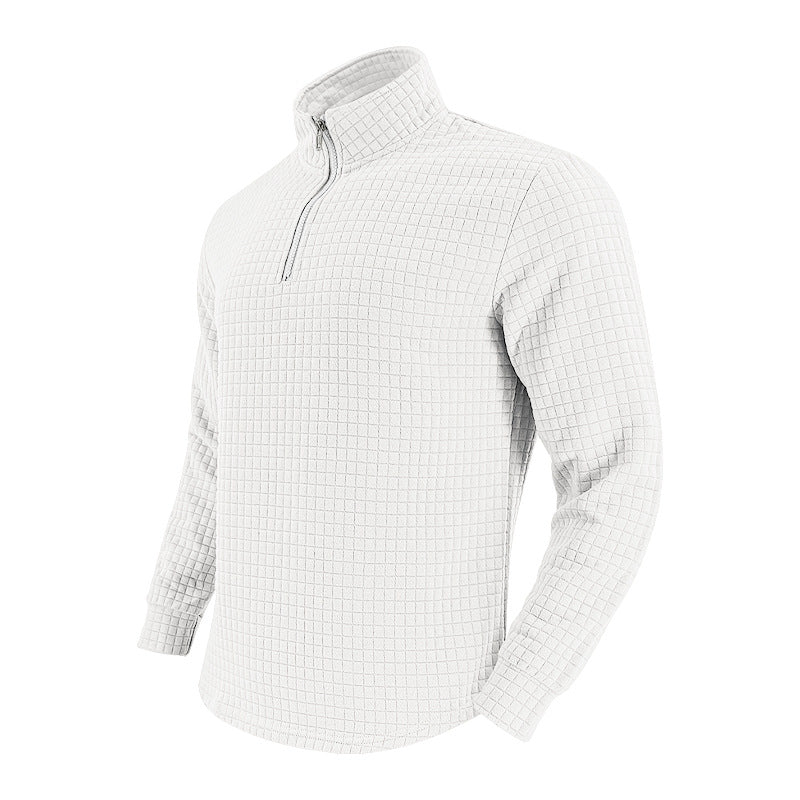Herren Thermo-Fleecepullover mit Reißverschluss und strukturiertem Design R&B