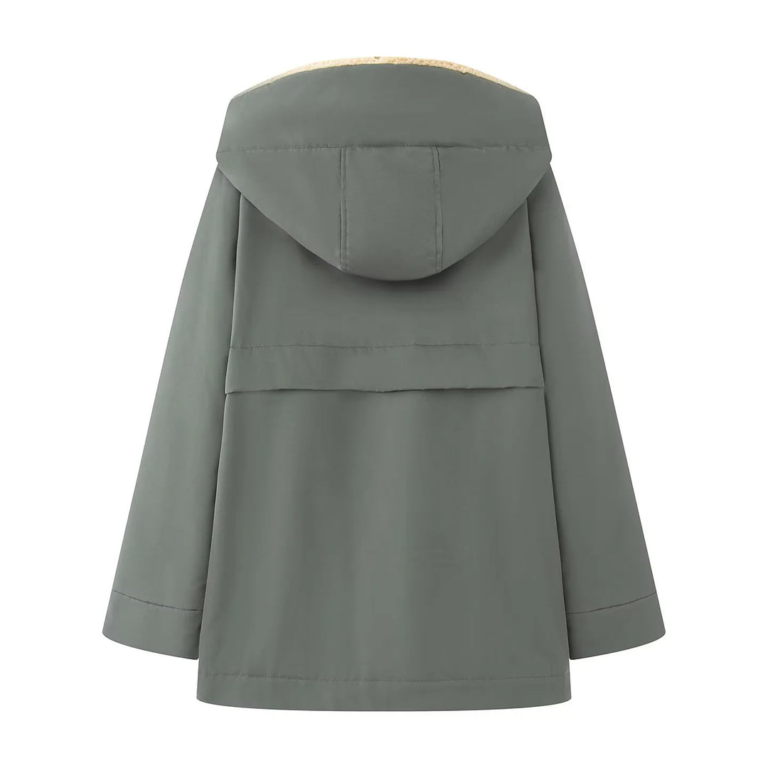 Damen gesteppte Übergangsjacke mit weichem Innenfutter und praktischem Kapuzen-Design R&B