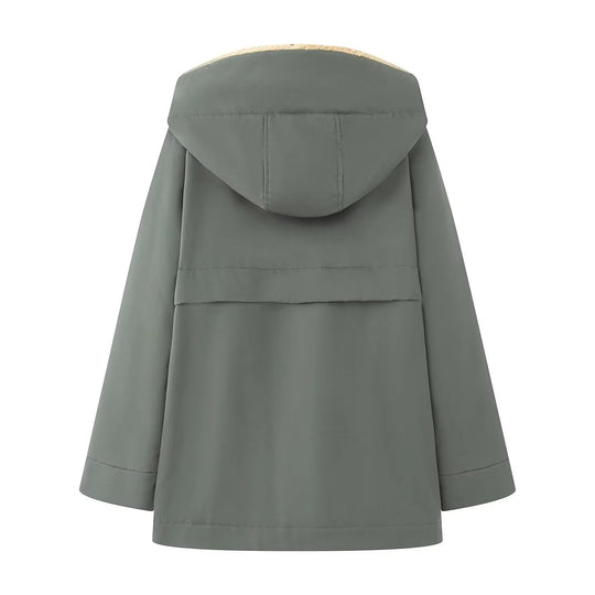 Damen gesteppte Übergangsjacke mit weichem Innenfutter und praktischem Kapuzen-Design R&B