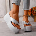 Damen Glamouröse und komfortable Plateau-Sandalen mit dekorativem Schleifen-Detail R&B