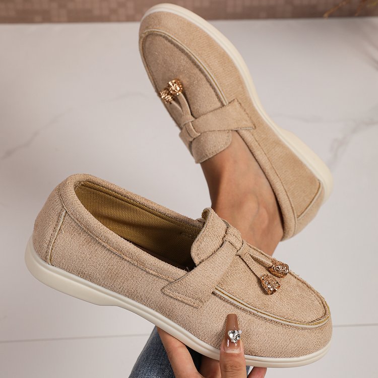 Damen Mokassins mit dekorativem Zierband und bequemer Sohle R&B