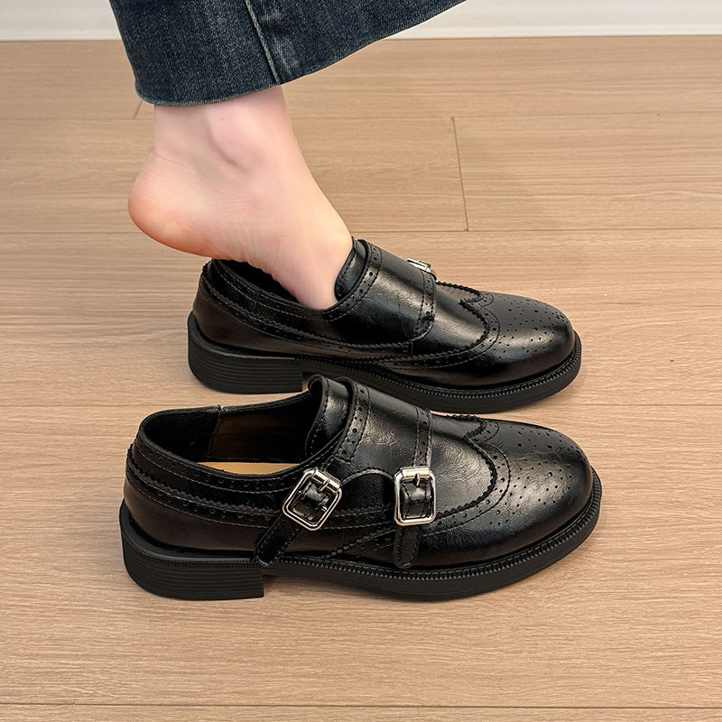 Damen verspielte Schnürschuhe mit doppeltem Riemen und ausgefallenem Design R&B