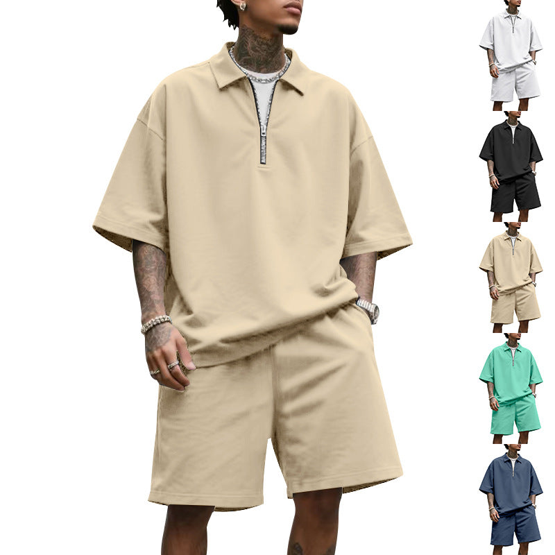 Herren lässiges Sport-Set mit kurzem Oberteil und praktischen Shorts R&B