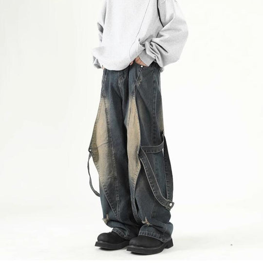 Damen Weit geschnittene Jeans mit abnehmbaren Seitenteilen R&B