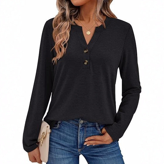 Damen Langarmshirt mit Knopfdetails R&B