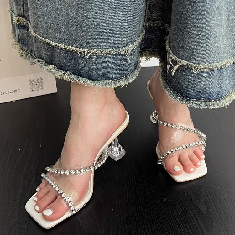 Damen transparente Sandalen mit Akzenten R&B