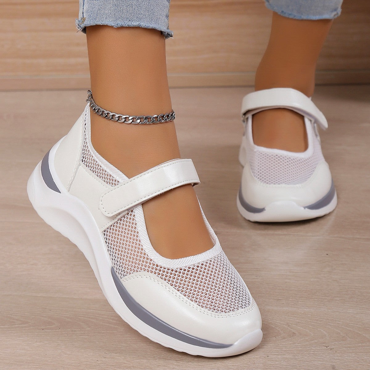 Damen Sportliche Sneaker mit atmungsaktivem Mesh-Obermaterial