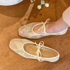 Damen erotische Ballerinas mit filigranem Schnürdesign und komfortabler Innensohle R&B