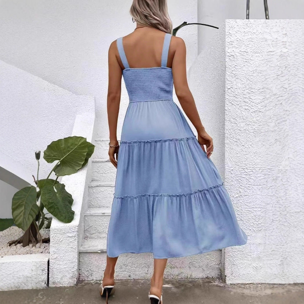 Damen Luftiges Maxikleid mit Rüschen und komfortablem Smock-Design R&B