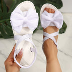 Damen Sandalen mit dekorativem Schleifen-Detail und verstellbarem Riemen R&B
