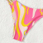 Damen Triangel-Bikini mit dekorativem Rüschendetail und hoch geschnittenem Slip R&B