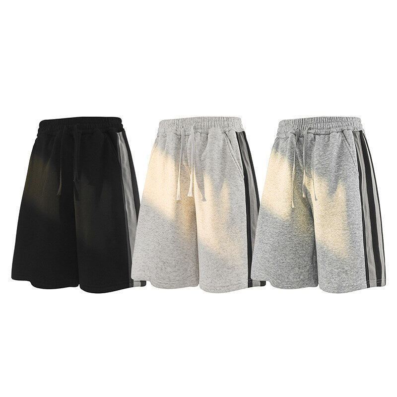 Damen Sportliche Shorts mit elastischem Bund und gestreiftem Design