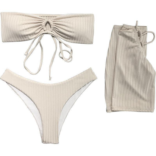 Damen Bandeau-Bikini mit Wickelrock R&B