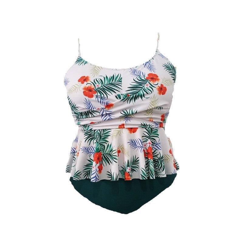 Damen Tankini-Set mit floralem Rüschendesign und figurumspielendem Schnitt R&B