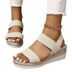 Damen Komfortable Wedge-Sandalen mit elastischen Trägern