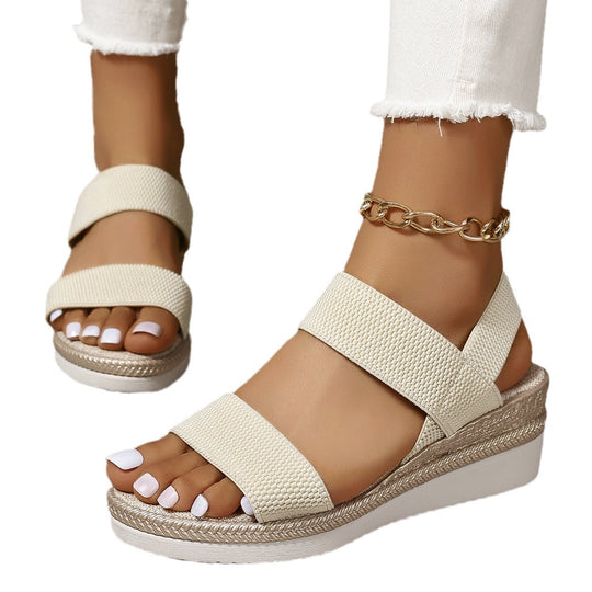 Damen Sandalen mit rutschfester Sohle und elastischen Riemen R&B