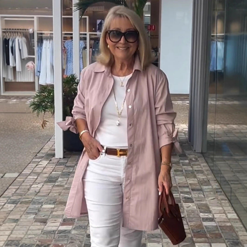 Damen Lässige Hemdblusenjacke im modernen Schnitt R&B
