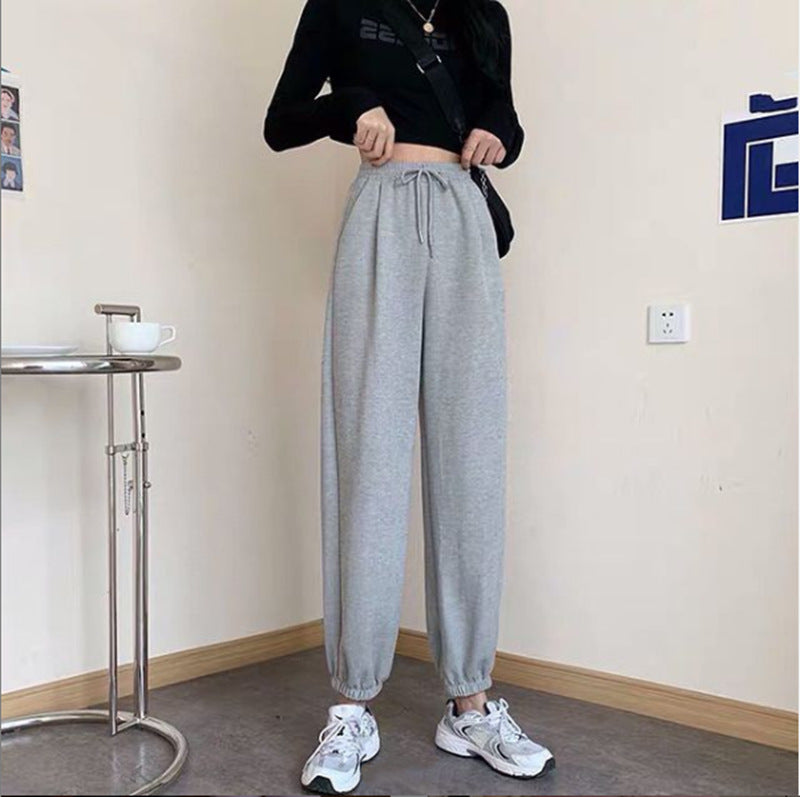 Damen bequeme und lässige Jogginghose mit elastischem Bund und Kordelzug R&B