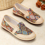Damen Bequeme Slip-On Clogs mit buntem Jacquard-Muster R&B