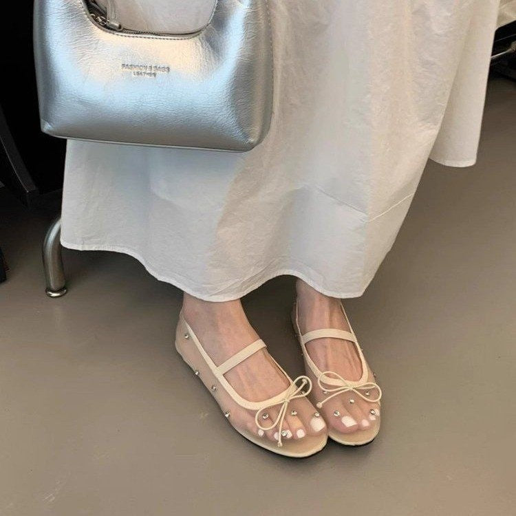 Damen Ballerinas mit zartem Schleifen-Design und Perlverzierung R&B
