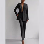 Damen elegante zweireihige Blazer mit maßgeschneiderter Hose R&B