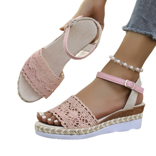 Damen Espadrilles mit elegantem Häkelmuster R&B