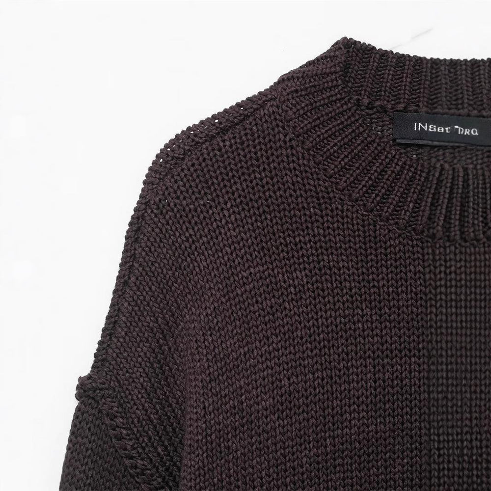 Damen lässiger Strickpullover mit weitem Schnitt und Oversized-Style R&B