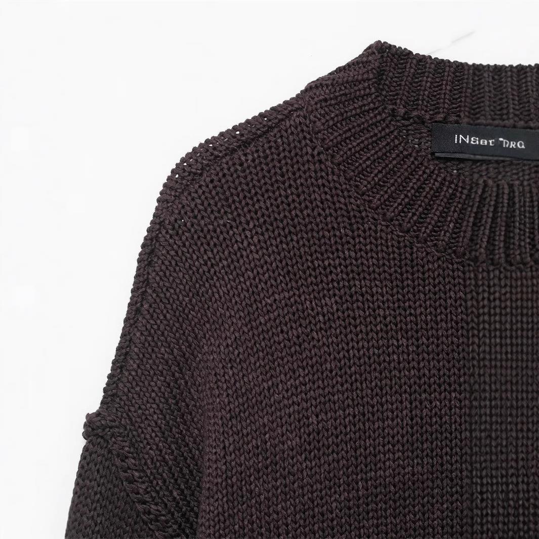 Damen lässiger Strickpullover mit weitem Schnitt und Oversized-Style R&B