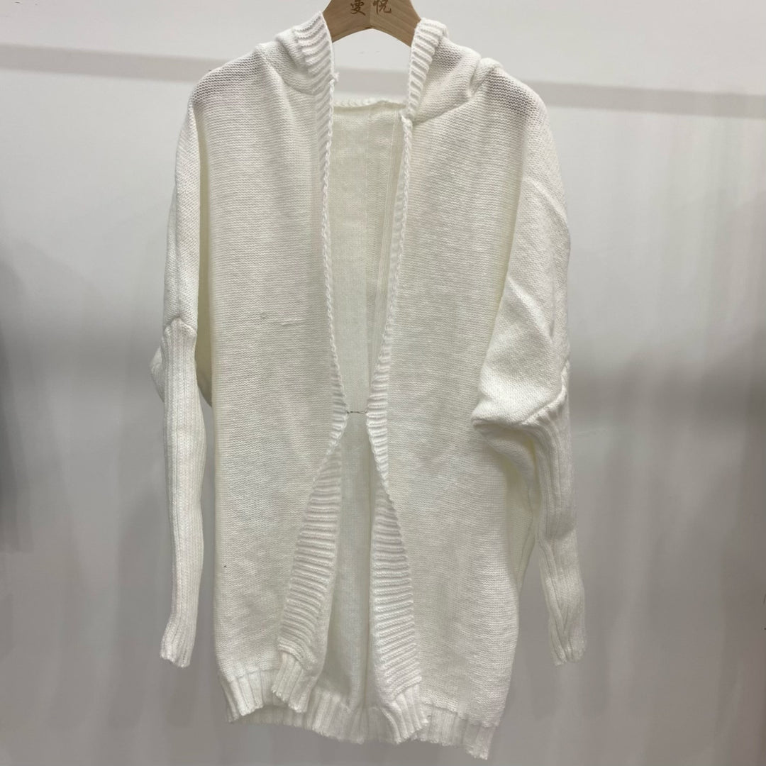 Damen Lässiger Strickpullover mit offener Front und feiner Struktur R&B