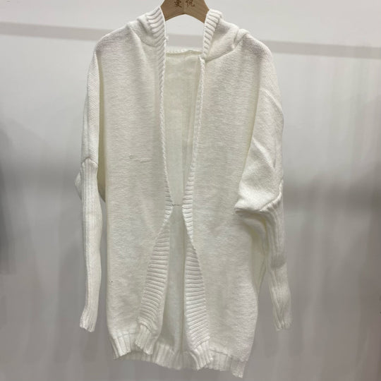 Damen Lässiger Strickpullover mit offener Front und feiner Struktur R&B