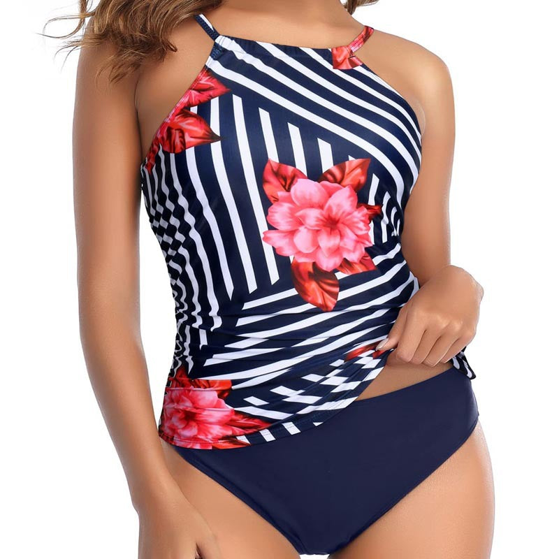 Damen Tankini-Oberteil mit elegantem Raffung und floralem Design R&B