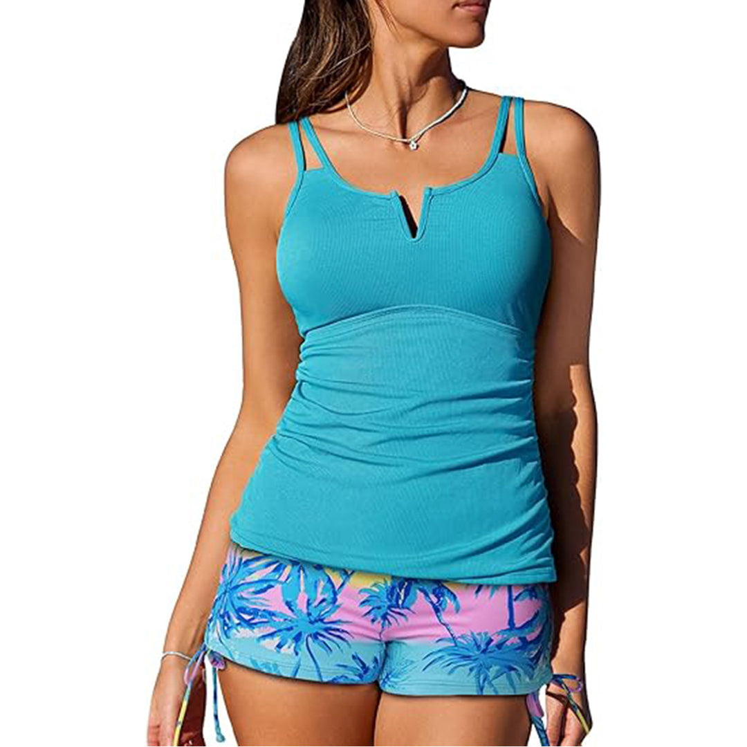 Damen nan figurformendes Tankini-Oberteil mit formendem Unterbrustband und V-Ausschnitt R&B
