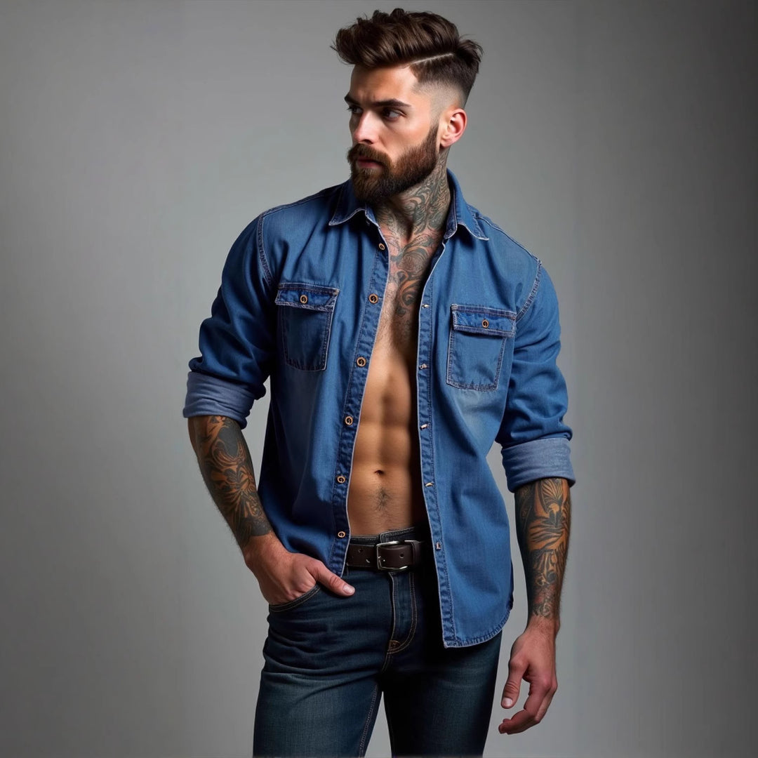 Herren lässige Baumwollhemd R&B
