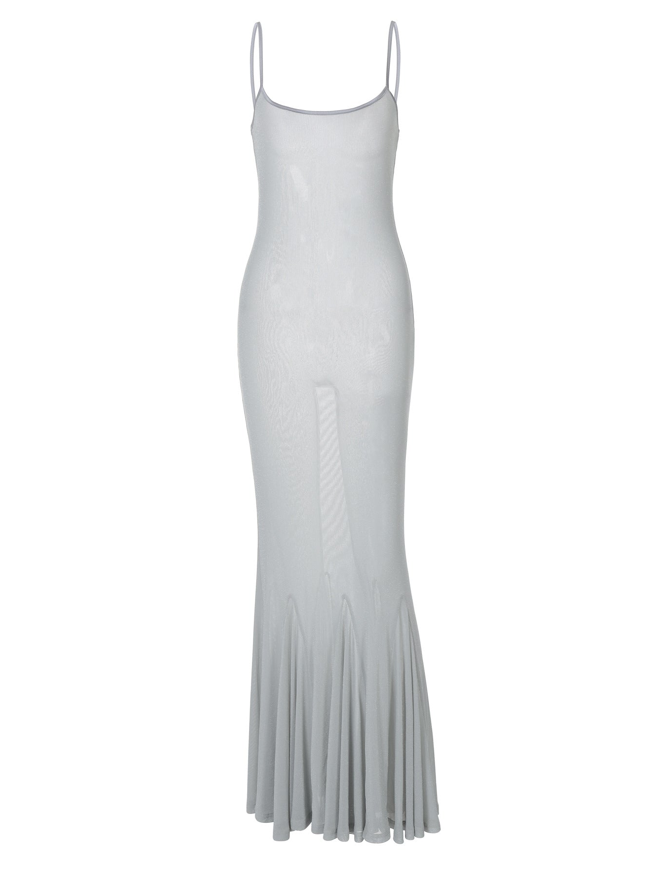 Damen Elegantes Maxikleid mit schwingendem Rock und feinen Spaghettiträgern R&B