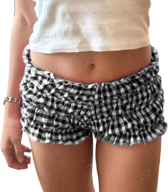 Damen Luftige Shorts mit Gingham-Muster R&B