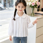 Mädchen Bluse mit Rüschendetails und elegantem Kragen R&B