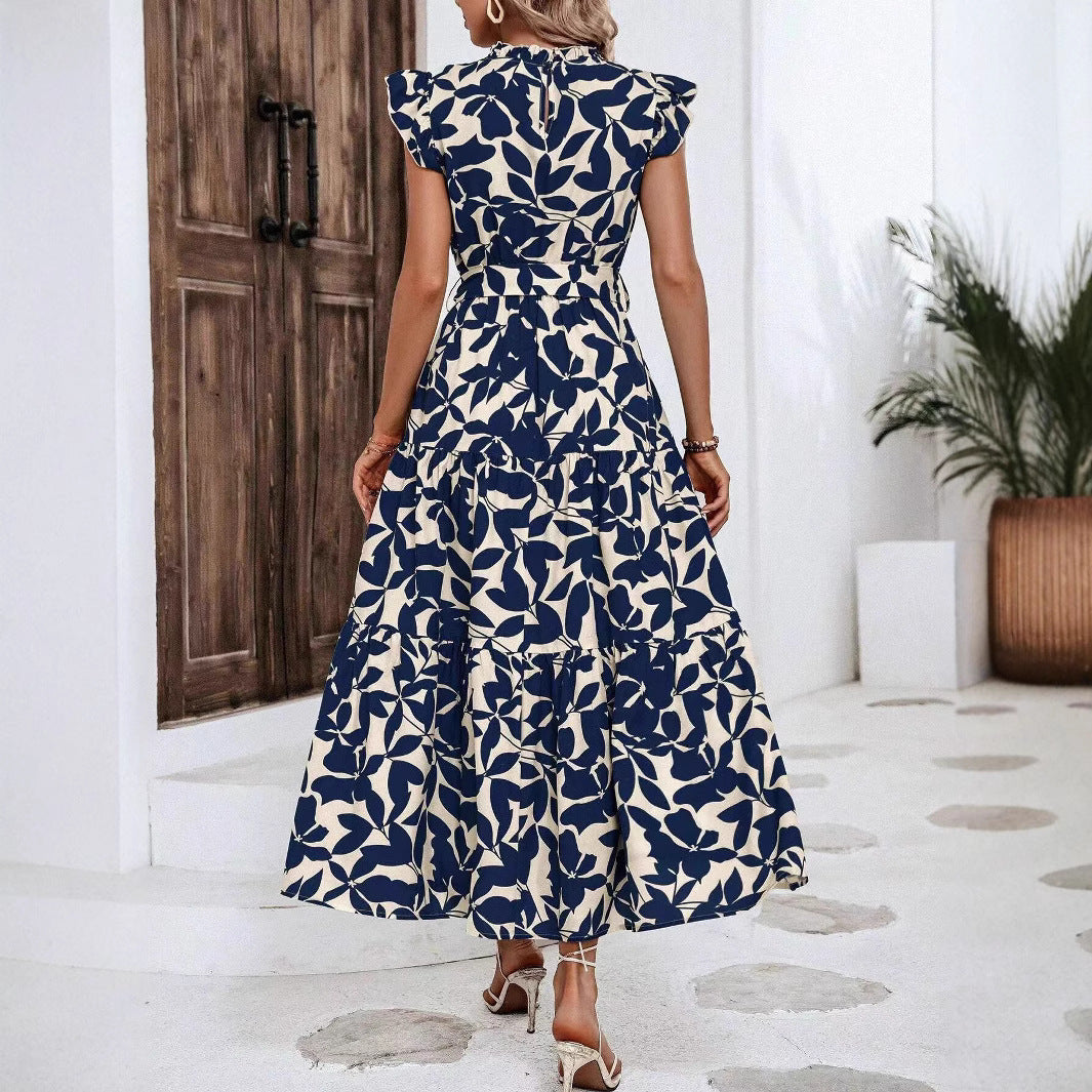 Damen Maxikleid mit Rüschendetails und floralem Print R&B